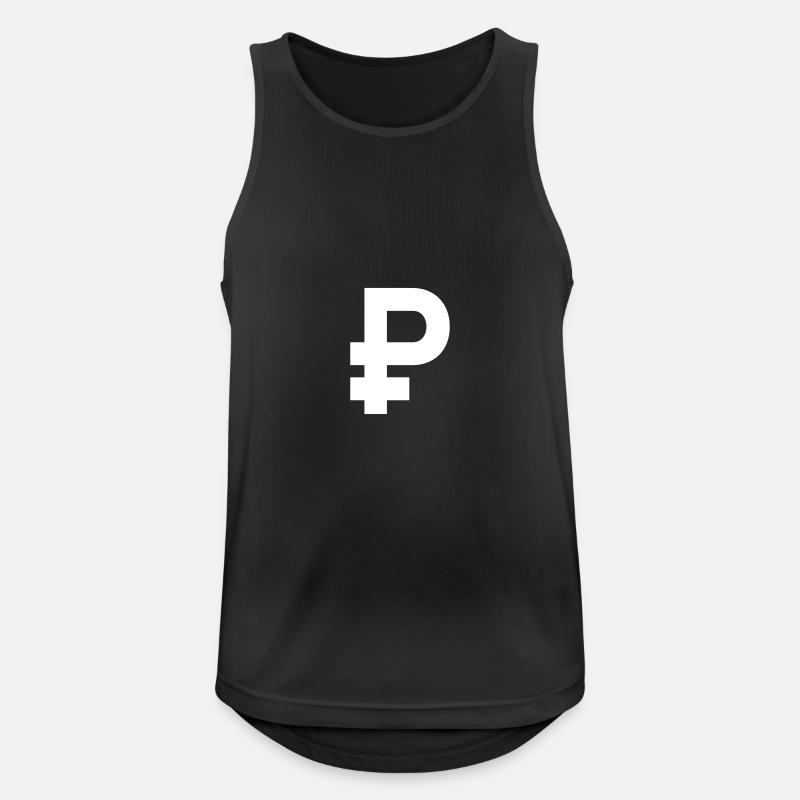 ₽ - рубль - Rubel - Männer Tank Top atmungsaktiv - Schwarz