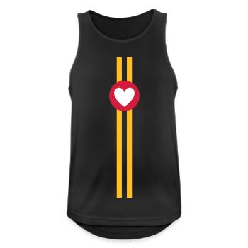 ★ couleurs de conception interchangeables ★ 2 lignes, cercle et coeur - Débardeur respirant Homme - noir - Devant - Nick (188cm)