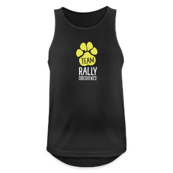 Team Rally Obedience - Hundepfote - Hundesport - Männer Tank Top atmungsaktiv - Schwarz - Vorne - Nick (188cm)