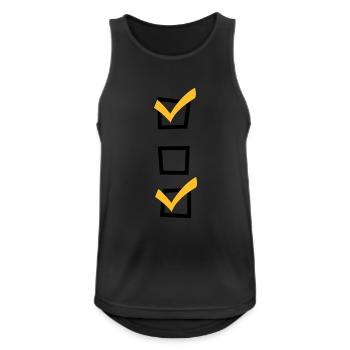 Checkbox mir zwei Haken - Männer Tank Top atmungsaktiv - Schwarz - Vorne - Nick (188cm)