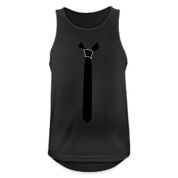 Cravate droite fine - Débardeur respirant Homme - noir - Devant - Nick (188cm)