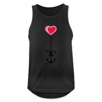 anker herz matrose kapitaen seemann schiff boot me - Männer Tank Top atmungsaktiv - Schwarz - Vorne - Nick (188cm)