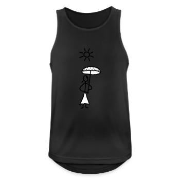 Lady mit Sonnenschirm - V2 - Männer Tank Top atmungsaktiv - Schwarz - Vorne - Nick (188cm)