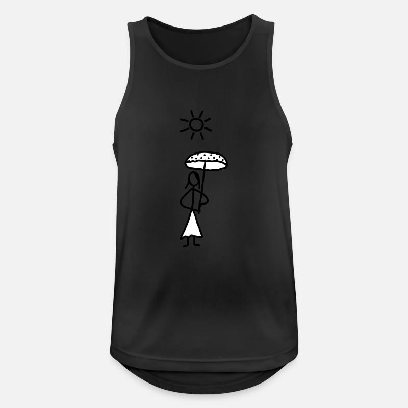 Lady mit Sonnenschirm - V2 - Männer Tank Top atmungsaktiv - Schwarz