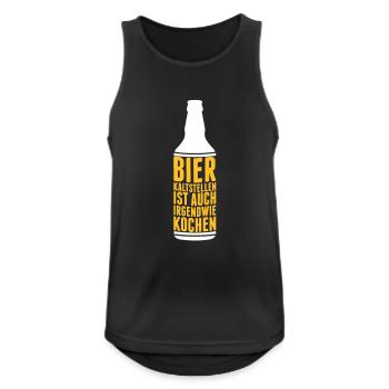 Bier kaltstellen ist auch irgendwie kochen - wiesn - Männer Tank Top atmungsaktiv - Schwarz - Vorne - Nick (188cm)
