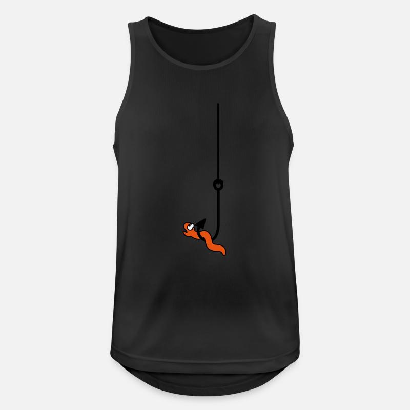 Worm On The Hook - Männer Tank Top atmungsaktiv - Schwarz