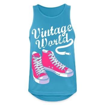 Vintage sneakers - Men's Breathable Tank Top - sapphire blue - Front - Nick (188cm)