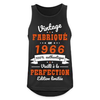 1966 – Vintage – Aged to perfection - Men's Breathable Tank Top - black - Front - Nick (188cm)