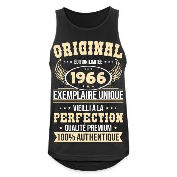 1966 – Einzigartiges Beispiel – Premiumqualität - Männer Tank Top atmungsaktiv - Schwarz - Vorne - Nick (188cm)