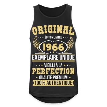 1966 – Einzigartiges Beispiel – Premiumqualität - Männer Tank Top atmungsaktiv - Schwarz - Vorne - Nick (188cm)