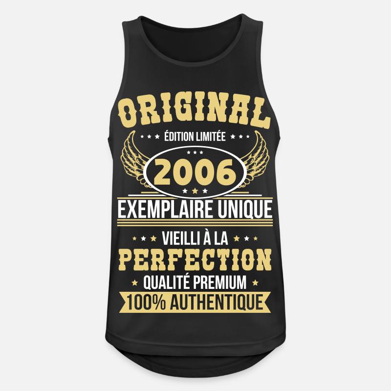 2006 – Einzigartiges Beispiel – Premiumqualität - Männer Tank Top atmungsaktiv - Schwarz