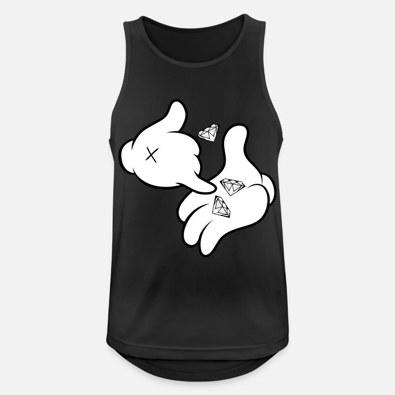 Comic Hands Diamonds - Männer Tank Top atmungsaktiv - Schwarz