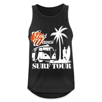 gold waves surf tour - Männer Tank Top atmungsaktiv - Schwarz - Vorne - Nick (188cm)