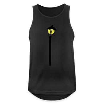 Laterne - schief - Männer Tank Top atmungsaktiv - Schwarz - Vorne - Nick (188cm)