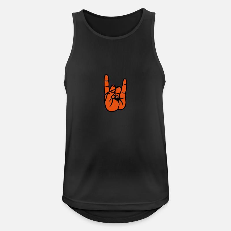 Devil Rock hand - Men's Breathable Tank Top - black