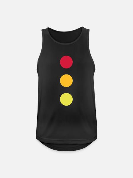 Stoplicht Kostuum Rood Geel Groen Punten Carnaval - Mannen tanktop ademend actief - zwart