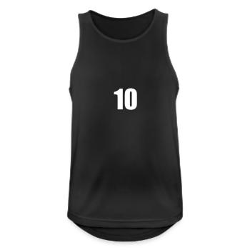 10 - Männer Tank Top atmungsaktiv - Schwarz - Vorne - Nick (188cm)