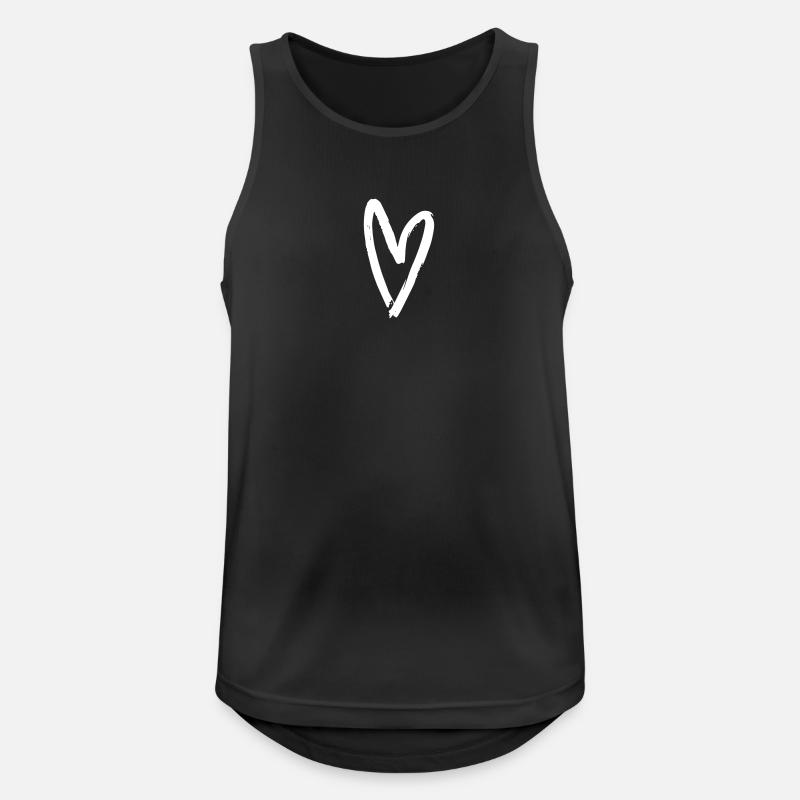 Cuore Amore Simbolo Regalo Compleanno Amicizia - Canotta da uomo traspirante - nero