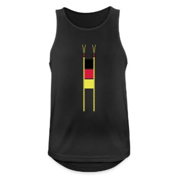 Double Zipper Deutschland - Männer Tank Top atmungsaktiv - Schwarz - Vorne - Nick (188cm)