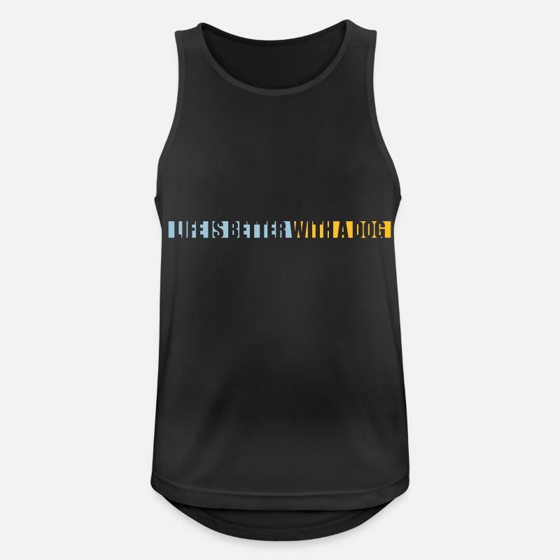 better with a dog - Männer Tank Top atmungsaktiv - Schwarz