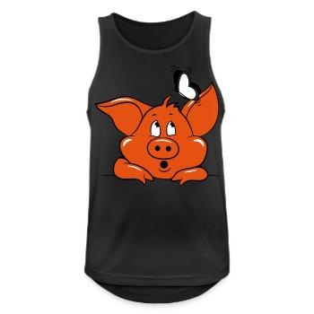 Schwein Ferkel sau - Männer Tank Top atmungsaktiv - Schwarz - Vorne - Nick (188cm)