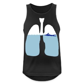 Schwimmen, Schwimmer, Lunge - Männer Tank Top atmungsaktiv - Schwarz - Vorne - Nick (188cm)