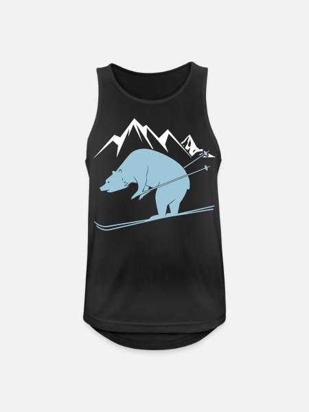 Snowboard Bear - Männer Tank Top atmungsaktiv - Schwarz