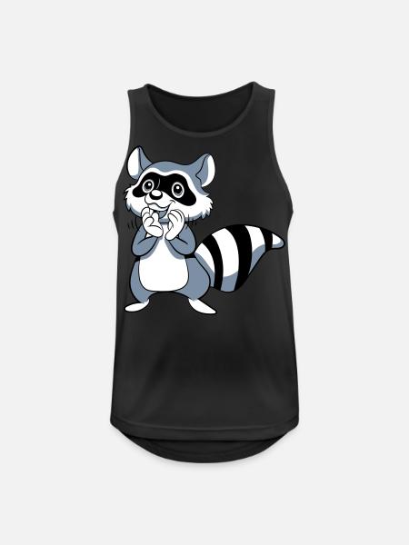 Raccoon laugh smile - Men's Breathable Tank Top - black