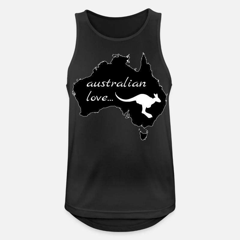 Australian Love Kangaroo - Männer Tank Top atmungsaktiv - Schwarz