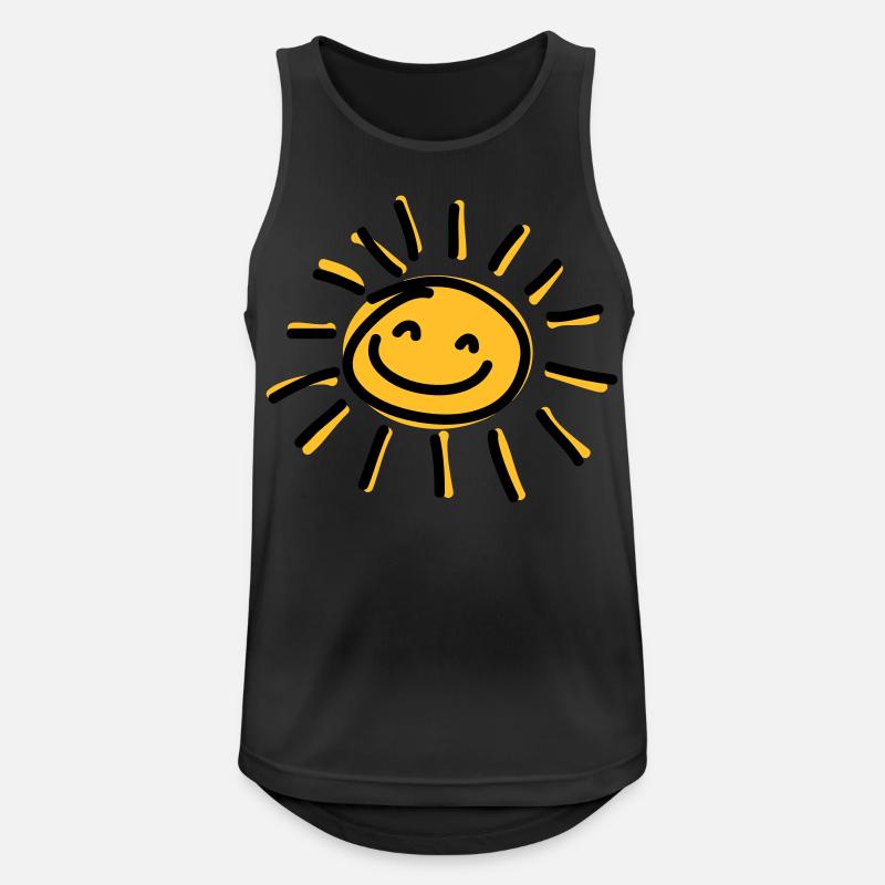 Sonne - Männer Tank Top atmungsaktiv - Schwarz