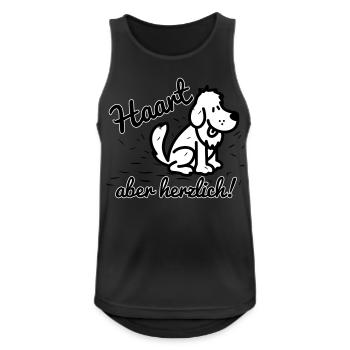 Haart - aber herzlich - Männer Tank Top atmungsaktiv - Schwarz - Vorne - Nick (188cm)