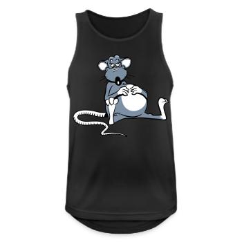 rat fatigué - Débardeur respirant Homme - noir - Devant - Nick (188cm)