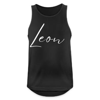 Leon Name T-Shirt Gift for Men - Men's Breathable Tank Top - black - Front - Nick (188cm)
