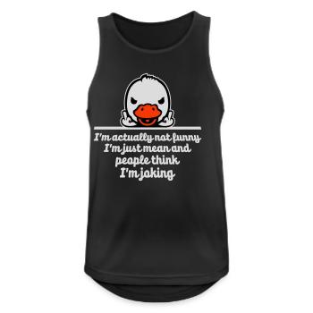 Duck Middle Finger Not Funny Mean People Think Joke - Men's Breathable Tank Top - black - Front - Nick (188cm)