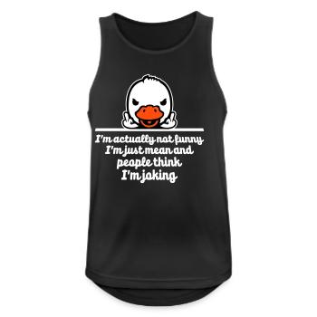 Ente Mittelfinger Not Funny Mean People Think Joke - Männer Tank Top atmungsaktiv - Schwarz - Vorne - Nick (188cm)
