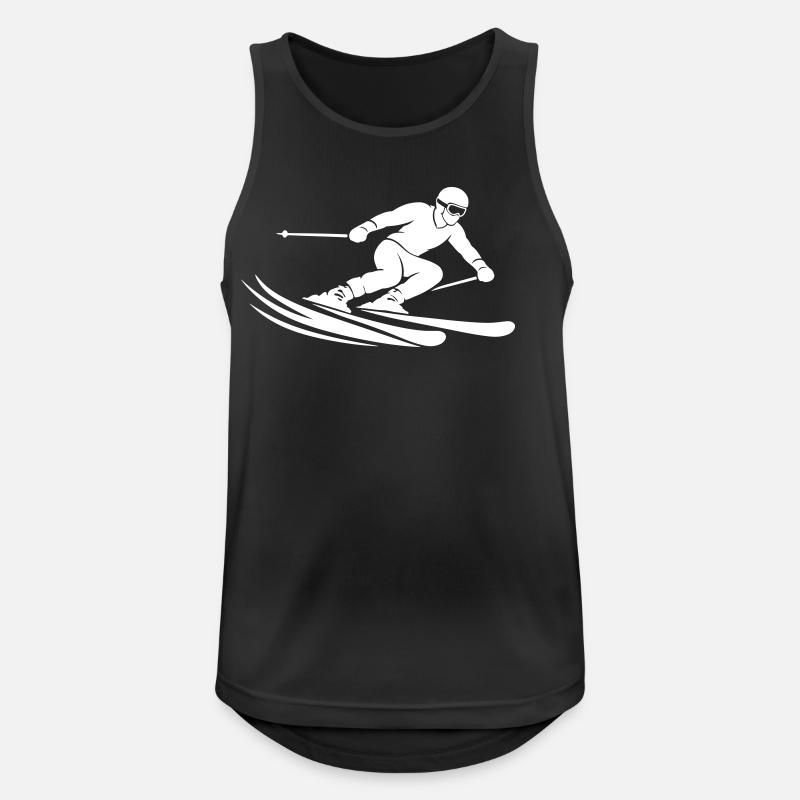 Ski Silhouette - Männer Tank Top atmungsaktiv - Schwarz