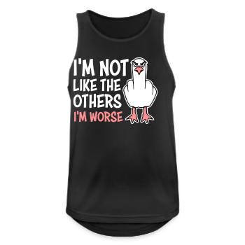 Middle Finger Seagull In Not Like The Others I'm Worse - Men's Breathable Tank Top - black - Front - Nick (188cm)