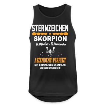 Sternzeichen Skorpion Aszendent Perfekt - Männer Tank Top atmungsaktiv - Schwarz - Vorne - Nick (188cm)