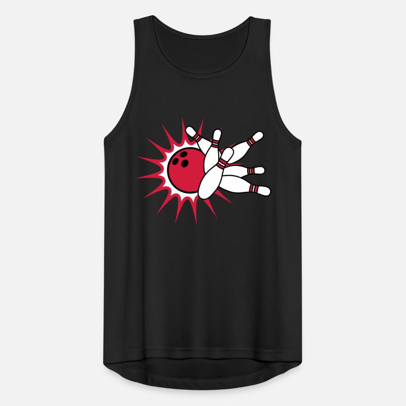 bowling, signe, écriture, grève, texte, logo, noir Débardeur respirant Homme