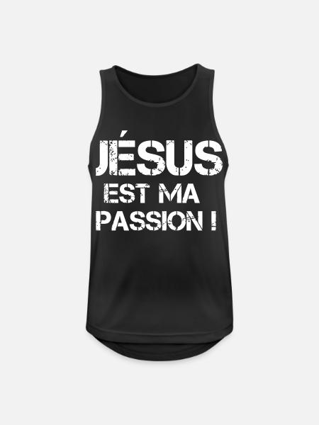 jesus est ma passion - Débardeur respirant Homme - noir