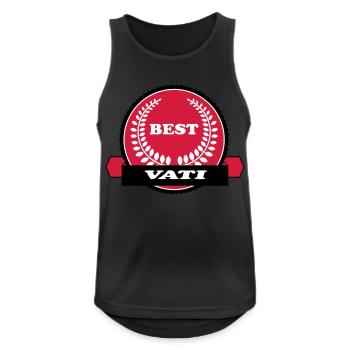 PAPA VATI DAD - Männer Tank Top atmungsaktiv - Schwarz - Vorne - Nick (188cm)