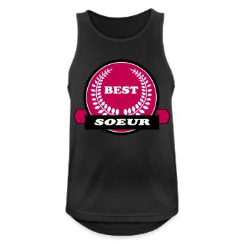 FRERE SOEUR BRUDER SCHWESTER - Männer Tank Top atmungsaktiv - Schwarz - Vorne - Nick (188cm)