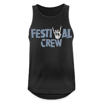 Festival Crew - Männer Tank Top atmungsaktiv - Schwarz - Vorne - Nick (188cm)
