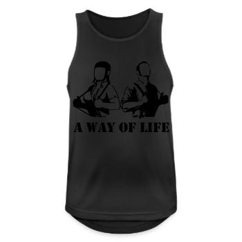 A Way of Life - Männer Tank Top atmungsaktiv - Schwarz - Vorne - Nick (188cm)