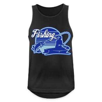 fishing - Männer Tank Top atmungsaktiv - Schwarz - Vorne - Nick (188cm)