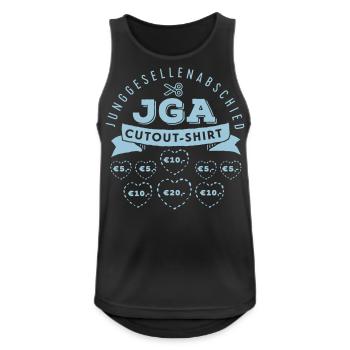 JGA Cutout Shirt, Spiel Shirt, Bräutigam verstei - Männer Tank Top atmungsaktiv - Schwarz - Vorne - Nick (188cm)