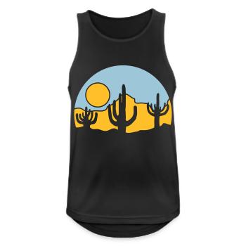 Cacti Nature Sun Desert - Men's Breathable Tank Top - black - Front - Nick (188cm)