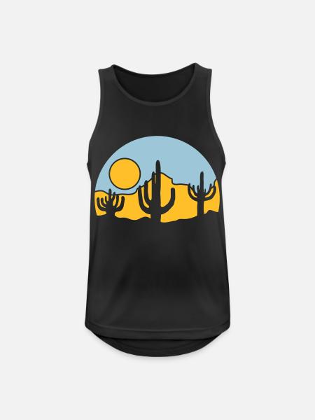Cacti Nature Sun Desert - Men's Breathable Tank Top - black