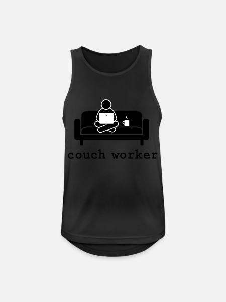 couch worker in your two desired colors - Men's Breathable Tank Top - black