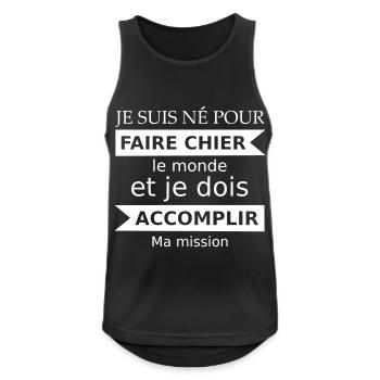 Faire chier - Männer Tank Top atmungsaktiv - Schwarz - Vorne - Nick (188cm)